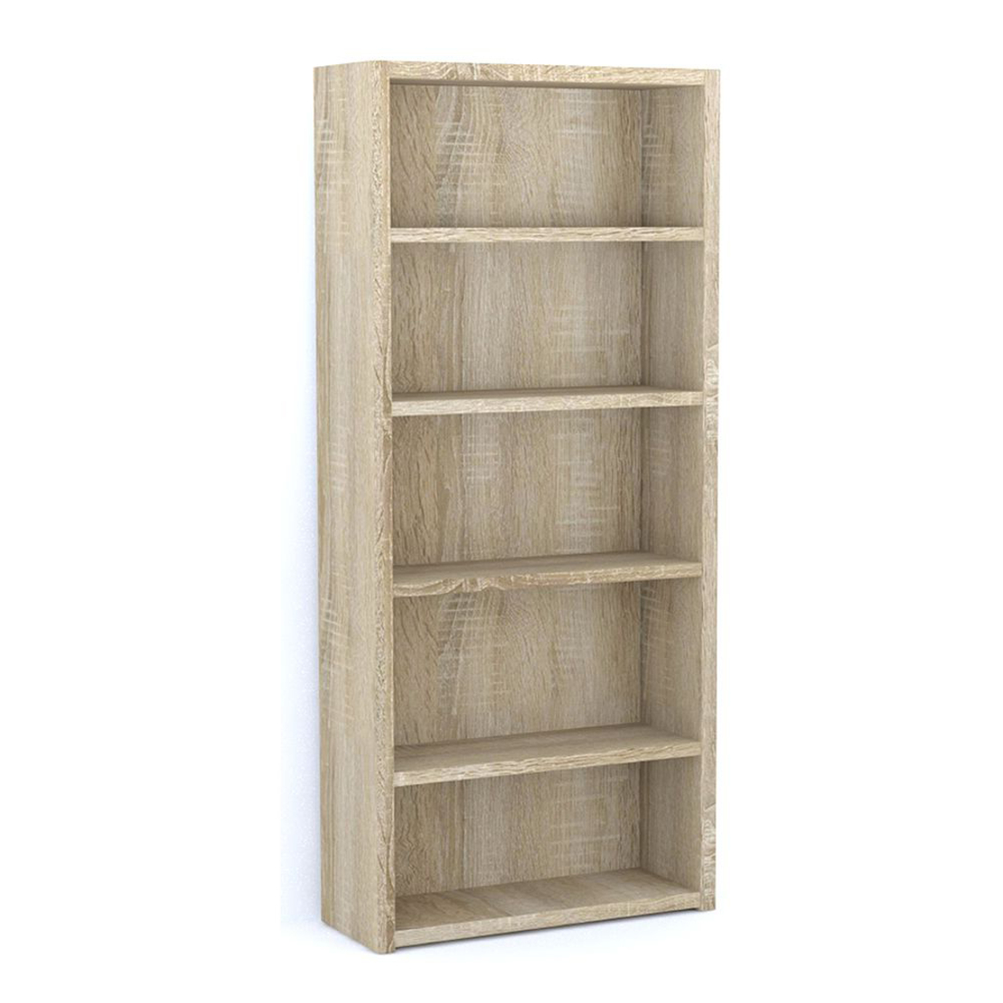 LINES BOOKCASE 4SHELVES HONEYCOMB SONOMA CHIPBOARD WITH MELAMINE CARTA 79x29xH180cm E1 PRC