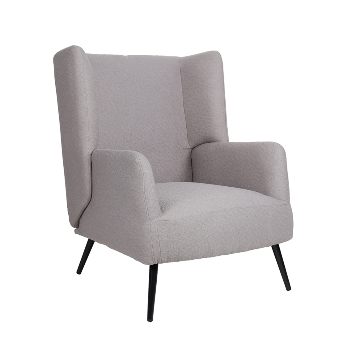 MONACO ARMCHAIR FABRIC GREY WOOD RUBBERWOOD BLACK PRC