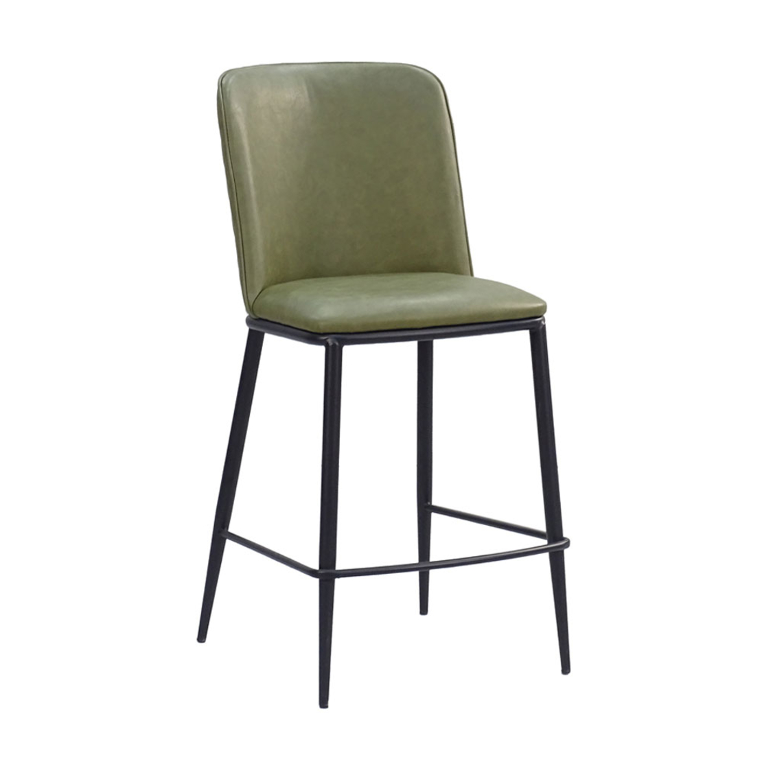 COUTURE STOOL BAR FABRIC OLIVE GREEN METAL BLACK P