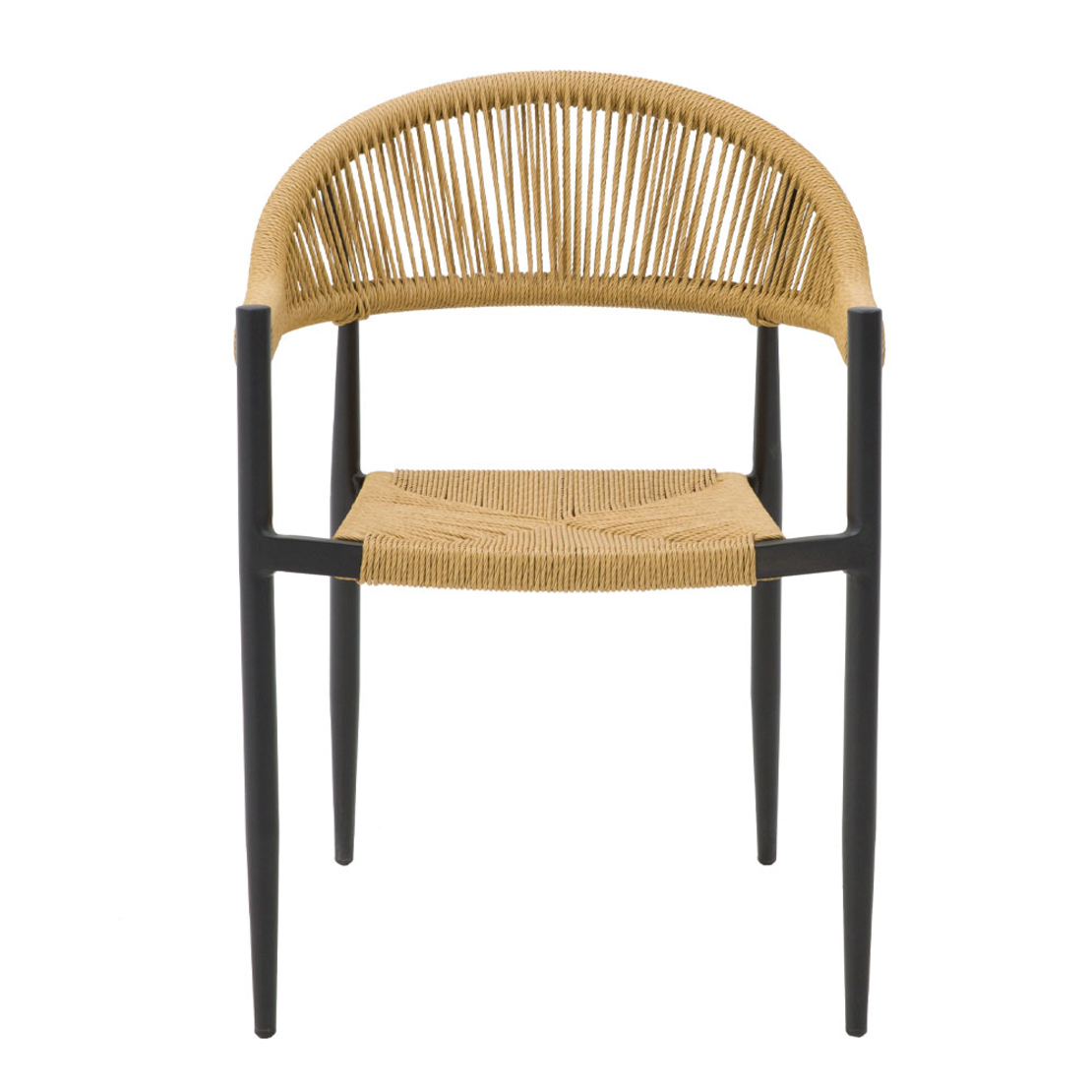 MEZZA LUNA ARMCHAIR ALUMINIUM BLACK NATURAL 56x55xH78cm PRC