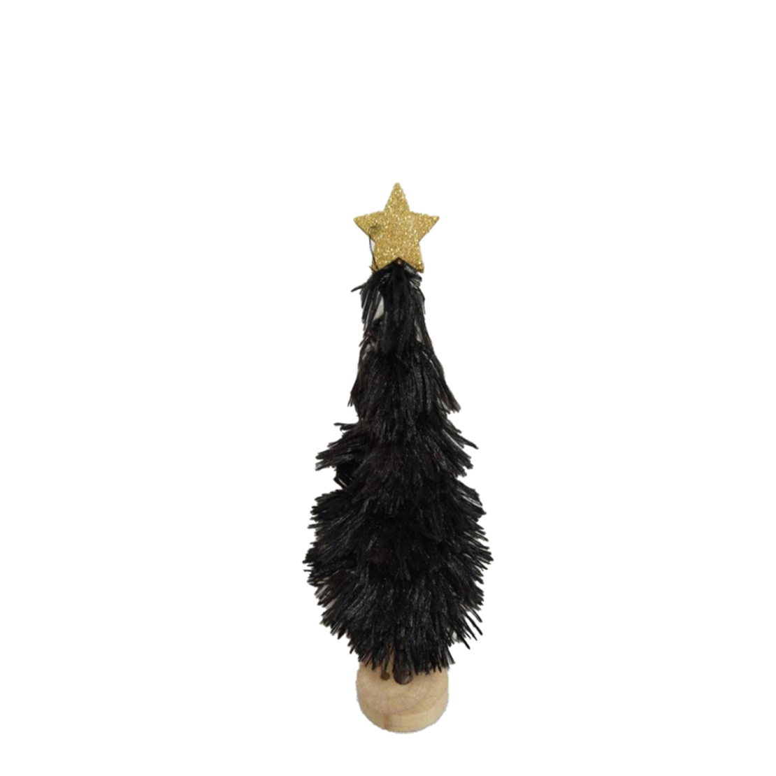 XMAS FUZZY TREE PINEWOOD BLACK D6xH28cm PRC