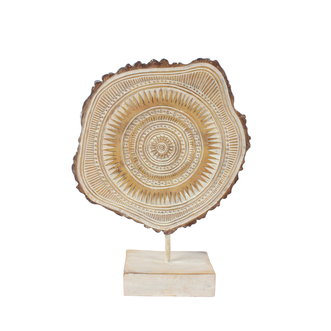 NUBIA DECO TOTEM POLYRESIN BEIGE BROWN 23,5x8,5xH3