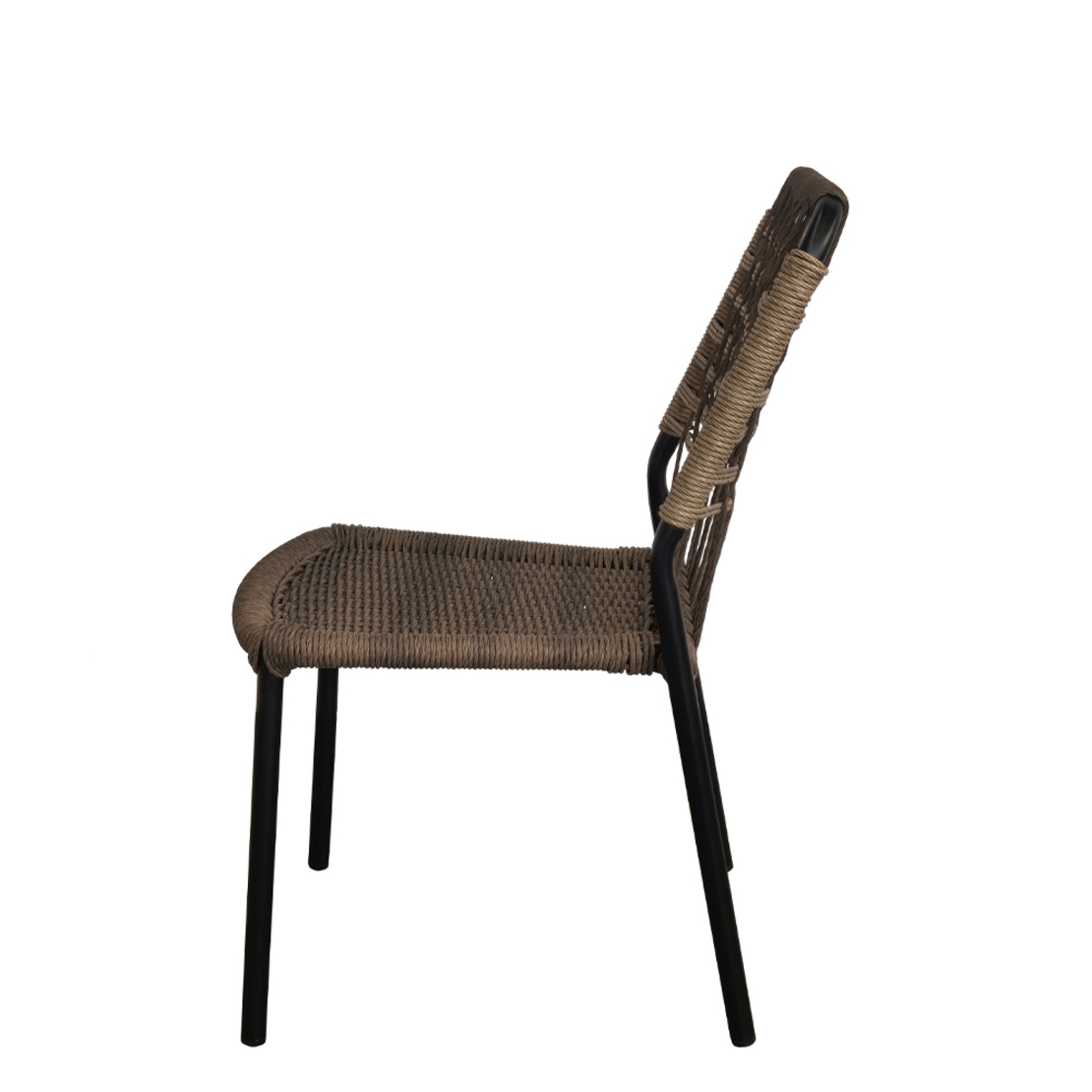PANAMA CHAIR PE TWISTED WOVEN BROWN NATURAL BLACK 45x58xH83cm PRC