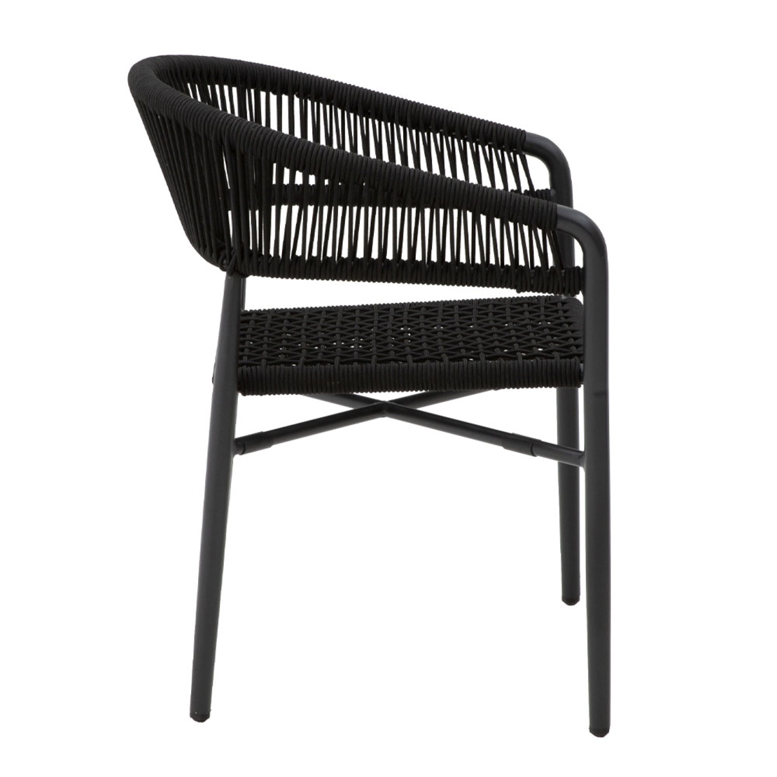 SCORPION ARMCHAIR ALUMINIUM BLACK 56x57,5xH76cm PRC