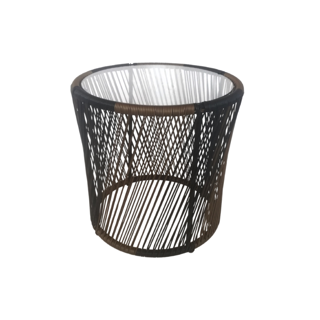 BREEZE COFFEE TABLE PE WOVEN NATURAL BLACK D50xH50,5cm PRC