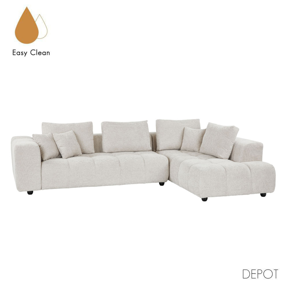 TOMOS SOFA CORNER RIGHT EASY CLEAN FABRIC BEIGE E1 EU