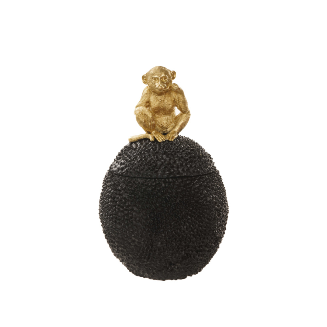 MACACO STORAGE JAR POLYRESIN BLACK GOLD D25xH39cm