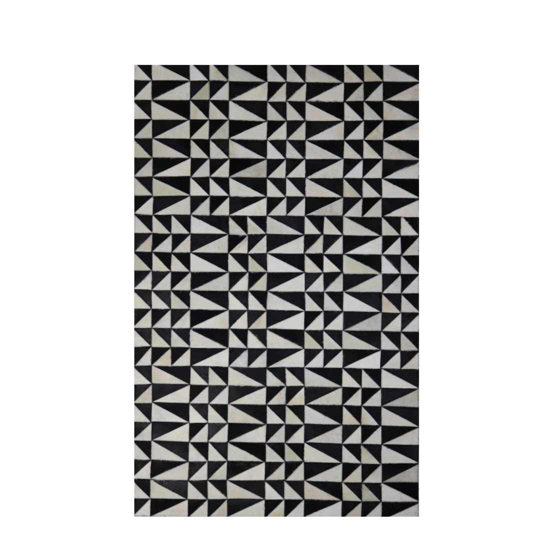 BLACK WHITE CARPET LEATHER WOOL BLACK WHITE 170x