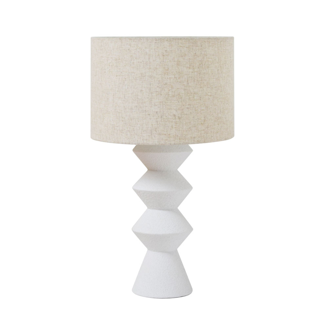PIERCE LAMP TABLE FIBERCLAY LINEN WHITE BEIGE 14x1