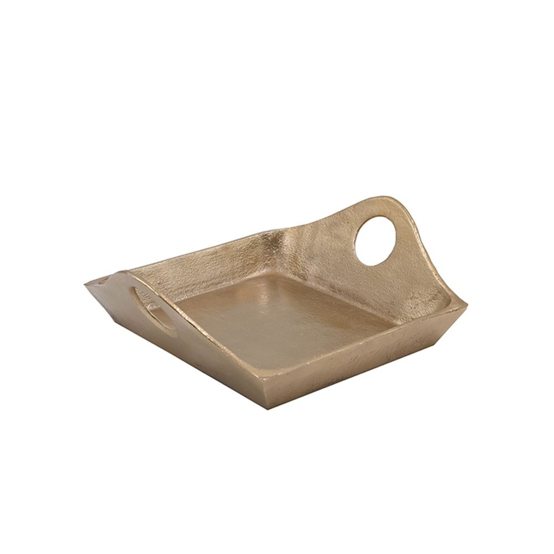 CARRE TRAY ALUMINIUM GOLD 27x24xH9cm IN