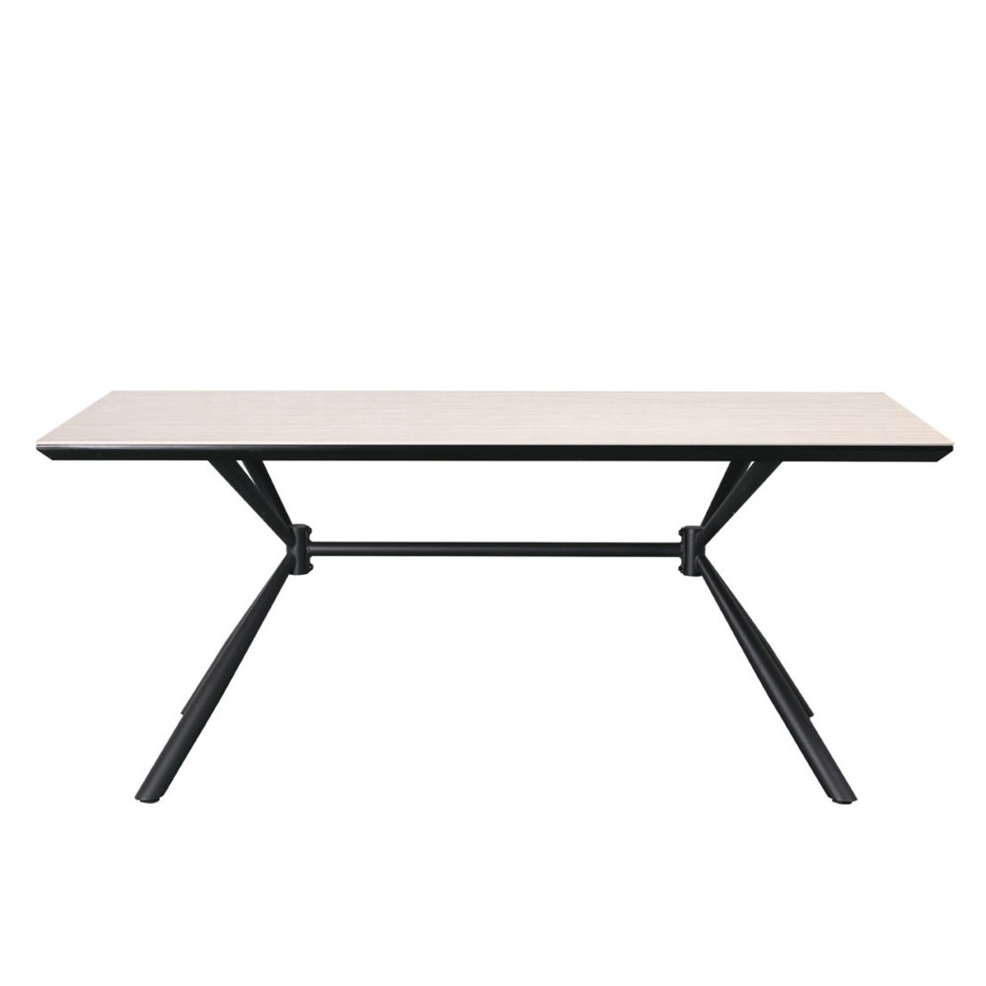 SAHARA TABLE CERAMIC BEIGE WITH MARBLE PATTERN METAL BLACK 180x90x76 E1 PRC