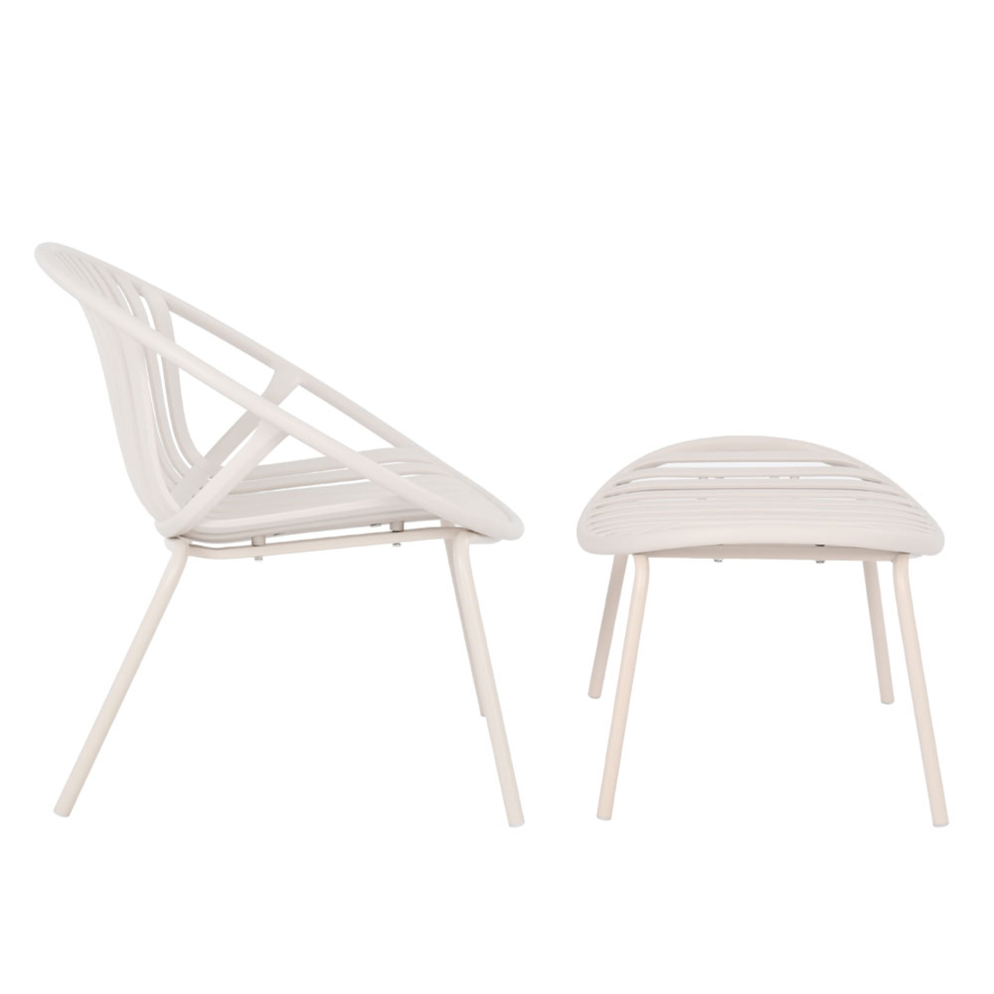 NADIN ARMCHAIR SET 2PCS PP OFF WHITE PRC