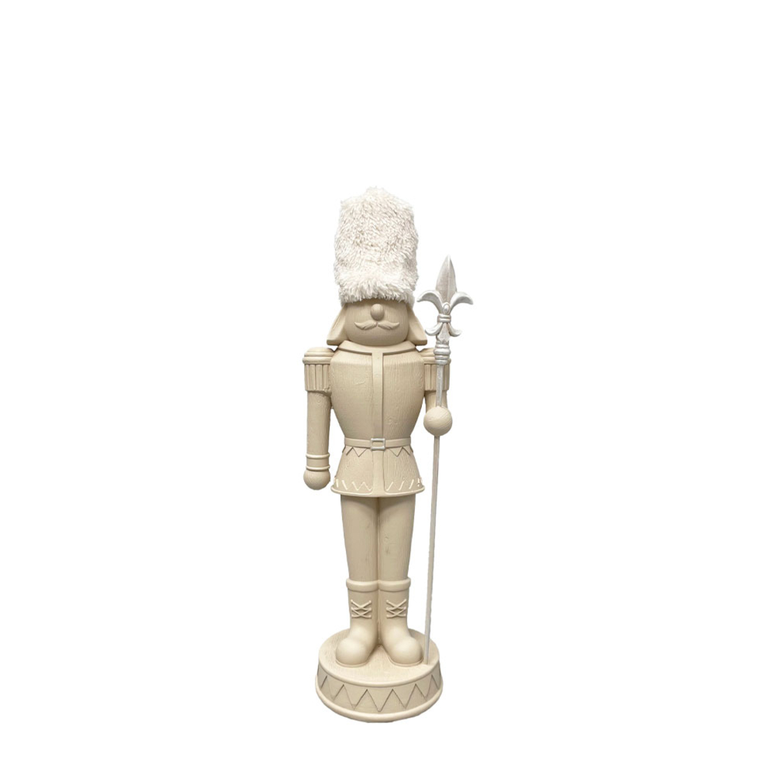 SPEZZA CHRISTMAS DECORATION NUTCRACKER 12.5x11x37.6 POLYRESIN BEIGE WHITE