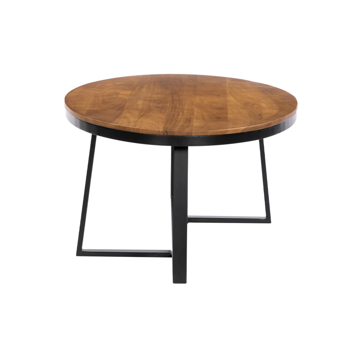 OVO COFFEE TABLE WOOD ACACIA WALNUT METAL BLACK 121x71xH44cm IN
