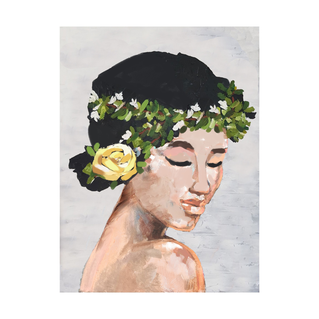 SPRING LADY 1 PAINTING CANVAS MULTICOLOR 60x80xH3,
