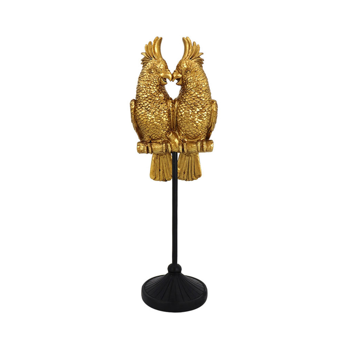SAMGAI DECO PARROT POLYRESIN GOLD BLACK 9,5x8xH29,