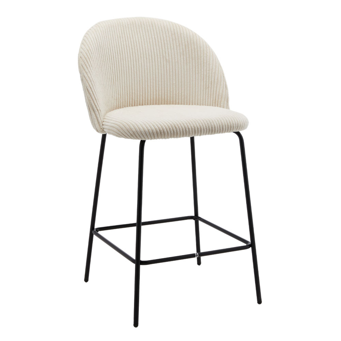 VOTSALO STOOL BAR FABRIC CREAM METAL BLACK E1 PRC