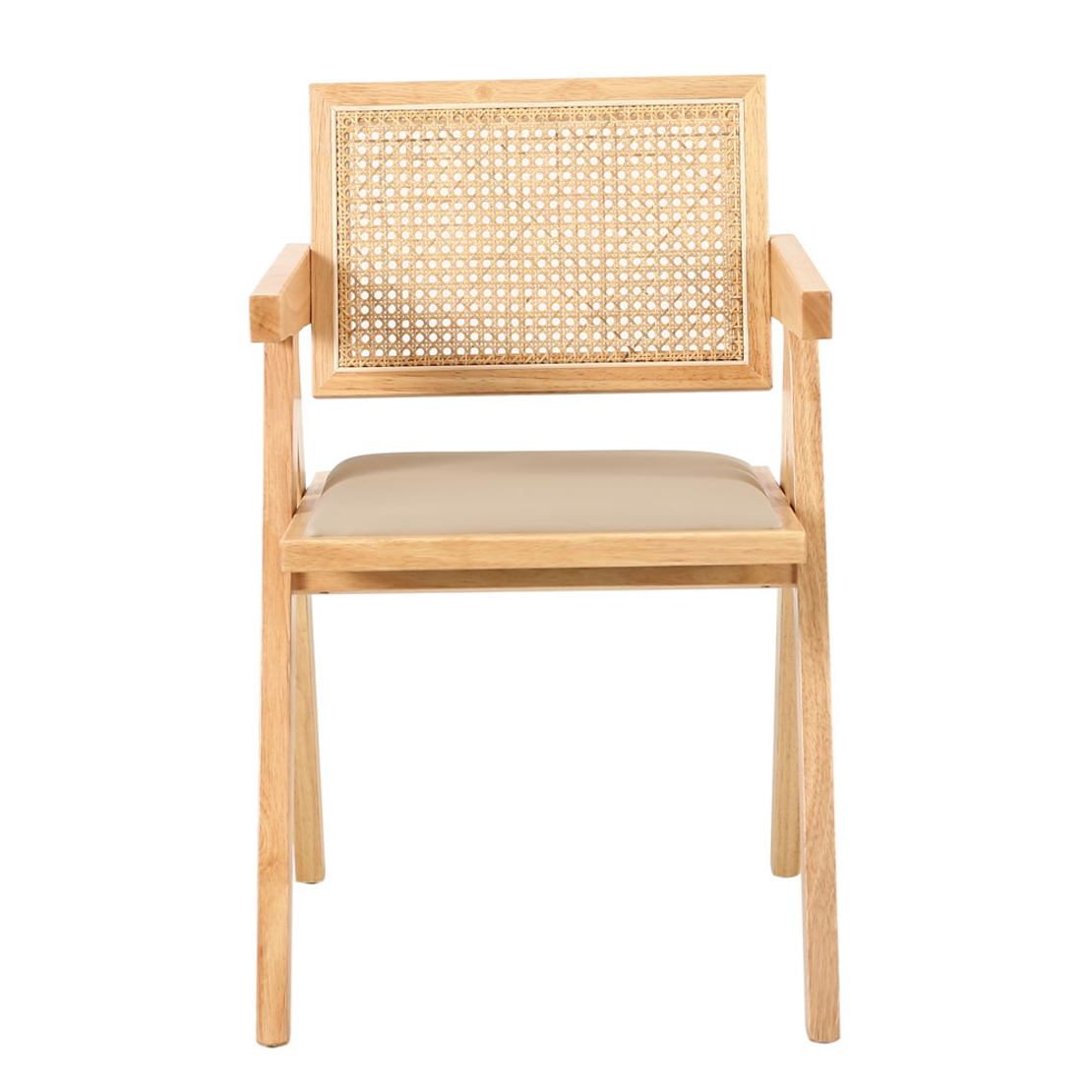 SAMURAI CHAIR WOOD RUBBERWOOD NATURAL BEIGE RATTAN PRC