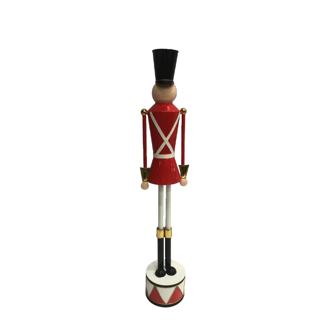 XMAS RED SOLDIER L DECO METAL WHITE BLACK RED 12x1
