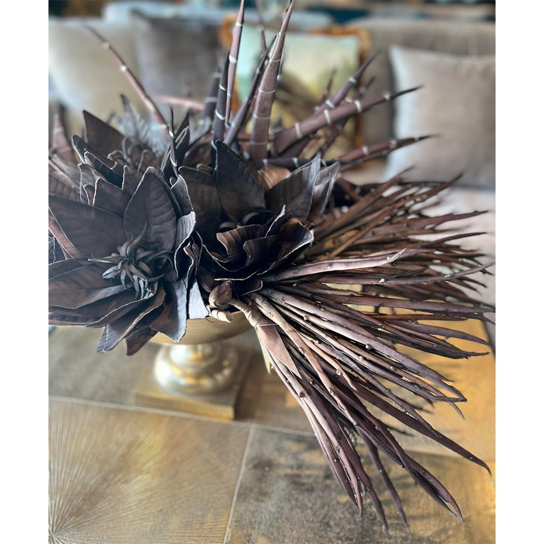 BROWN 4 ARTIFICIAL FLOWER EVA FOAM BROWN H98cm PRC