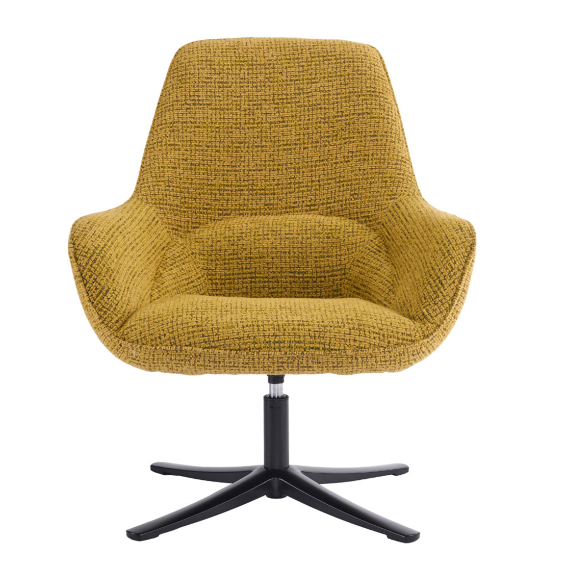 TIFFANY ARMCHAIR SWIVEL FABRIC YELLOW WITH PATTERN METAL BLACK PRC
