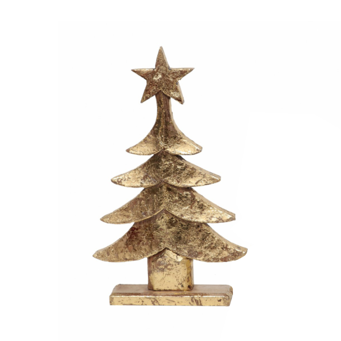 XMAS GOOSE TREE WOOD MANGO GOLD 26x7xH42cm IN