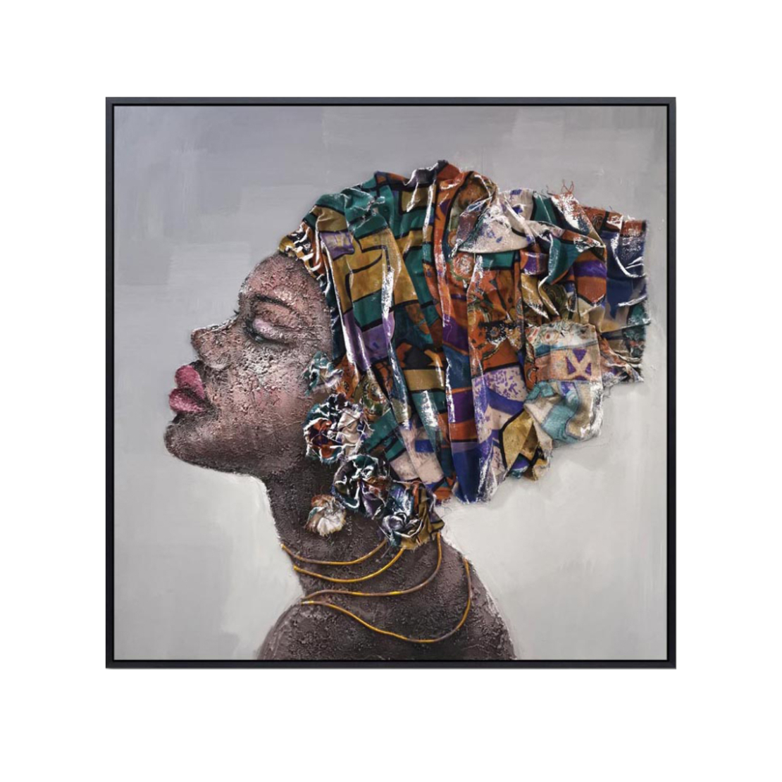 GEIMA PAINTING CANVAS MULTICOLOR WOOD FRAME BLACK