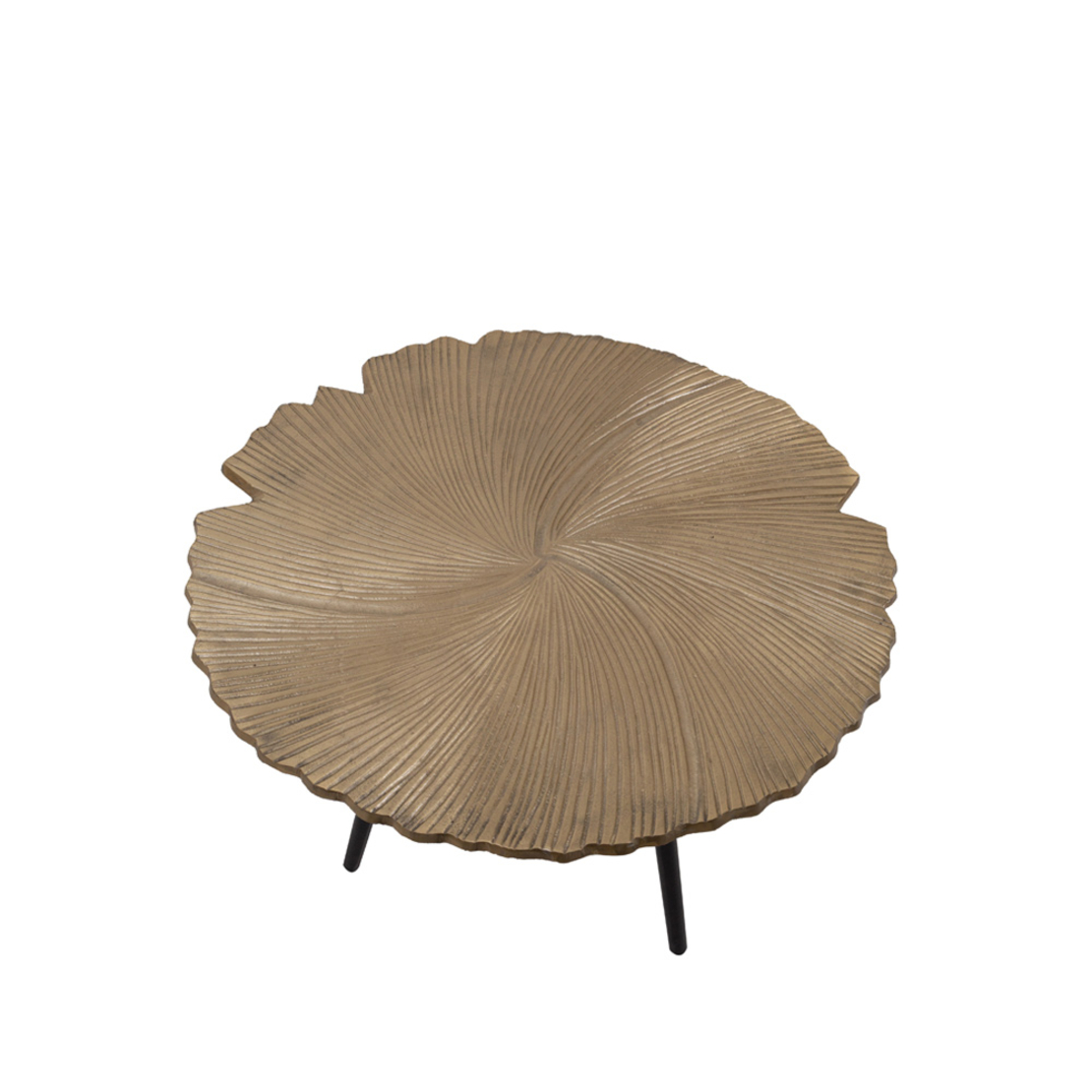 LEAF 50 SIDE TABLE METAL GOLD MAT BLACK 50x50xH36cm IN