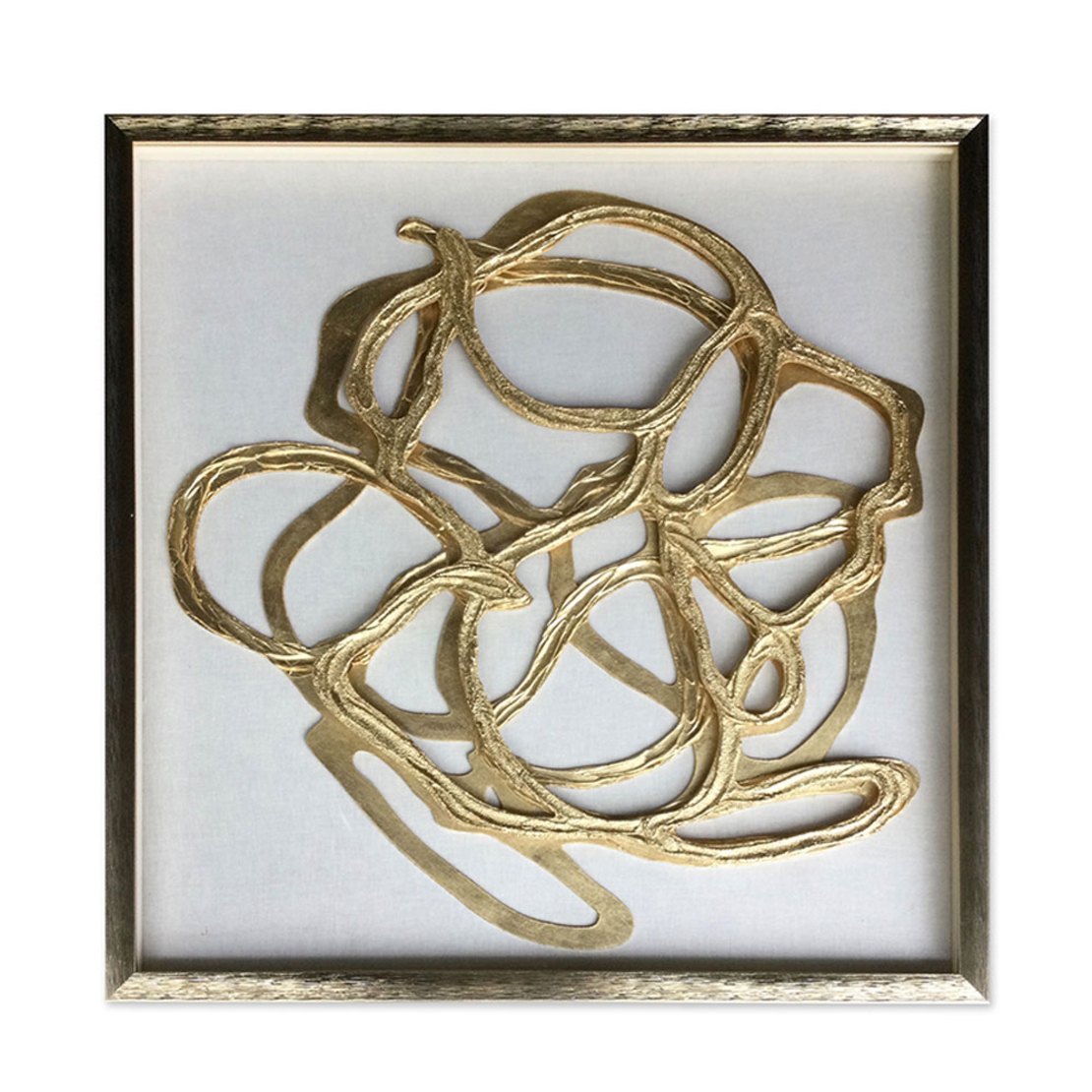 WILD SOUL PAINTING MDF GOLD WHITE GLASS FRAME GOLD