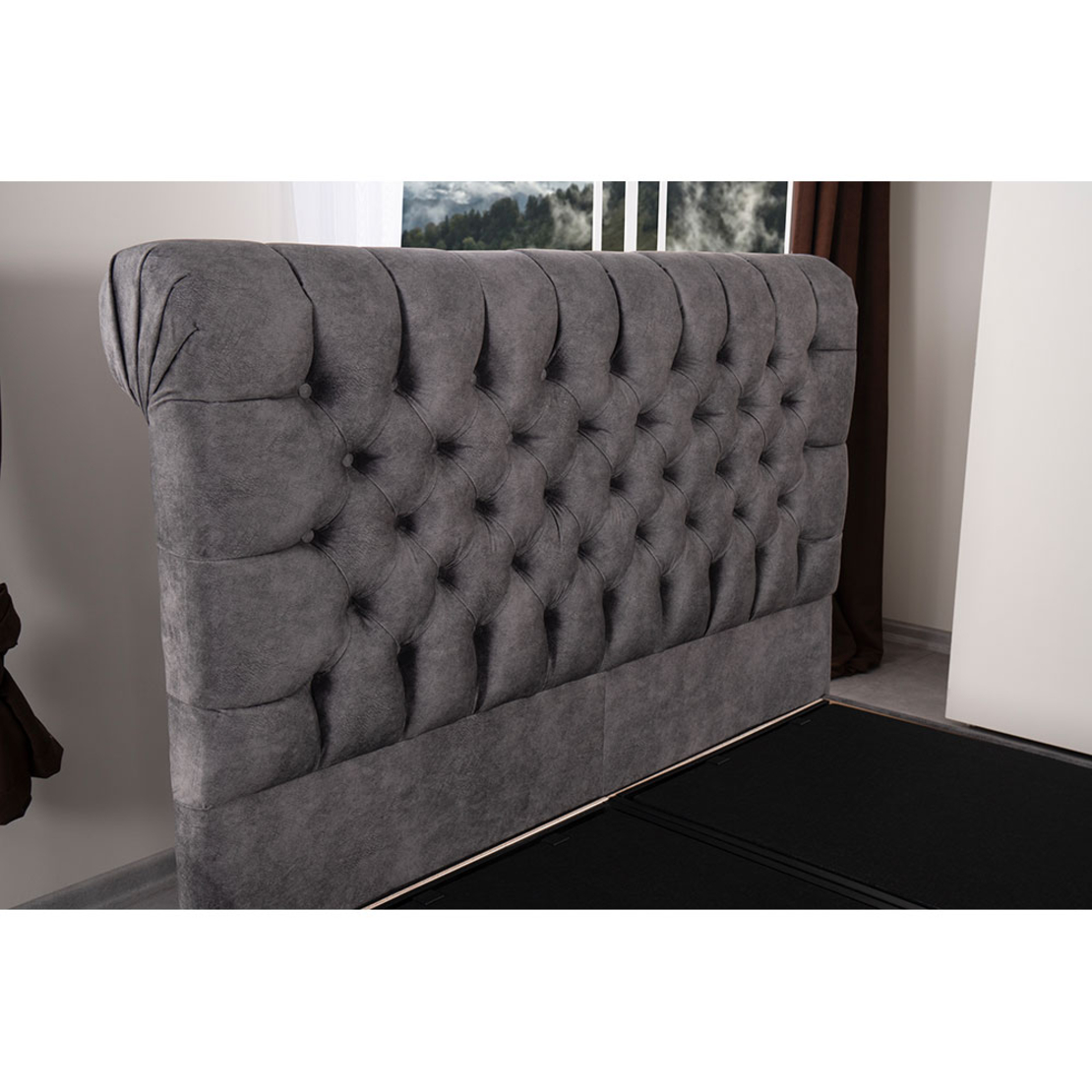 CHESTER BED WITH STORAGE (FOR MATTRESS 160x200cm) CHENILLE GREY 26-936 E1 TR