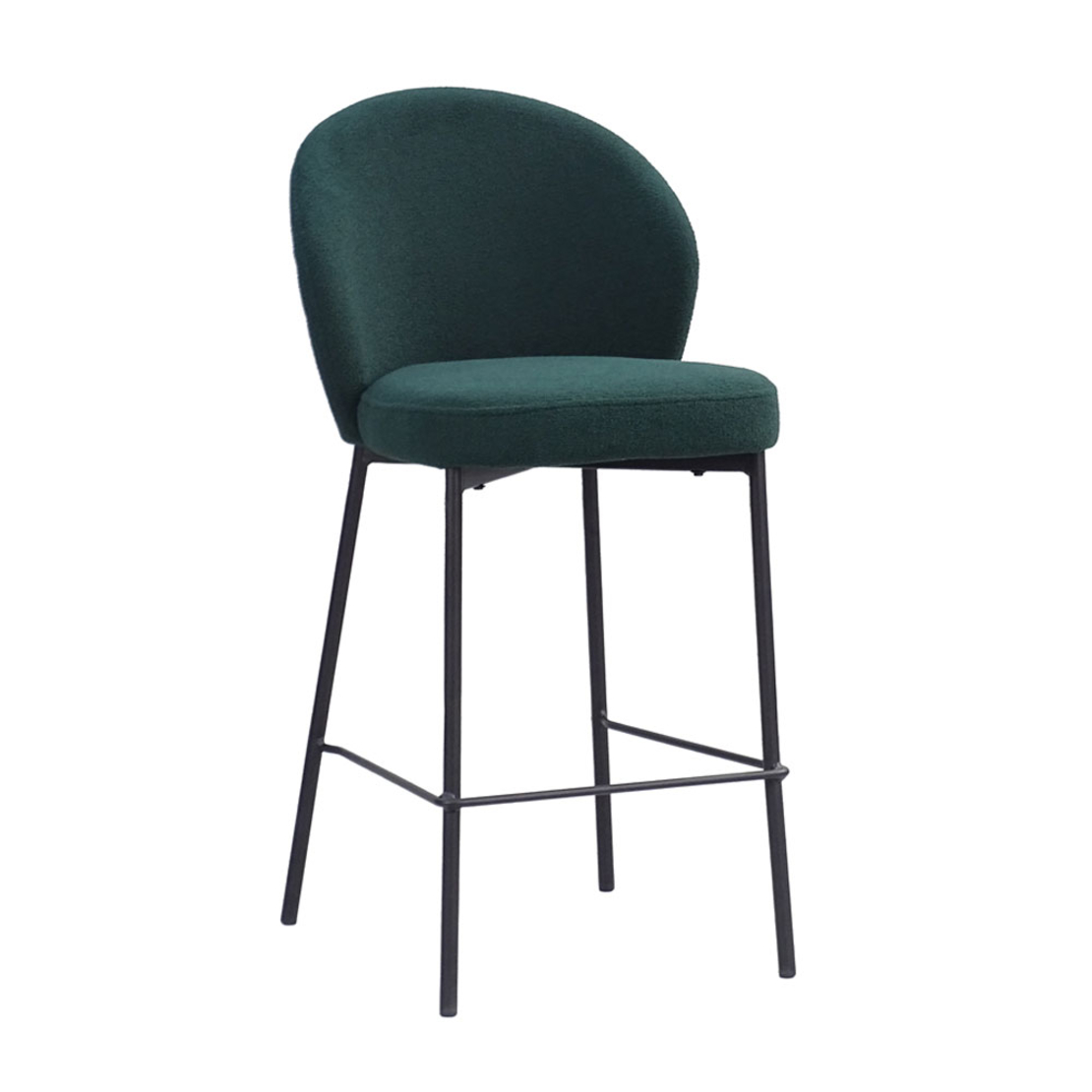 LUNE STOOL BAR FABRIC GREEN DARK METAL BLACK PRC