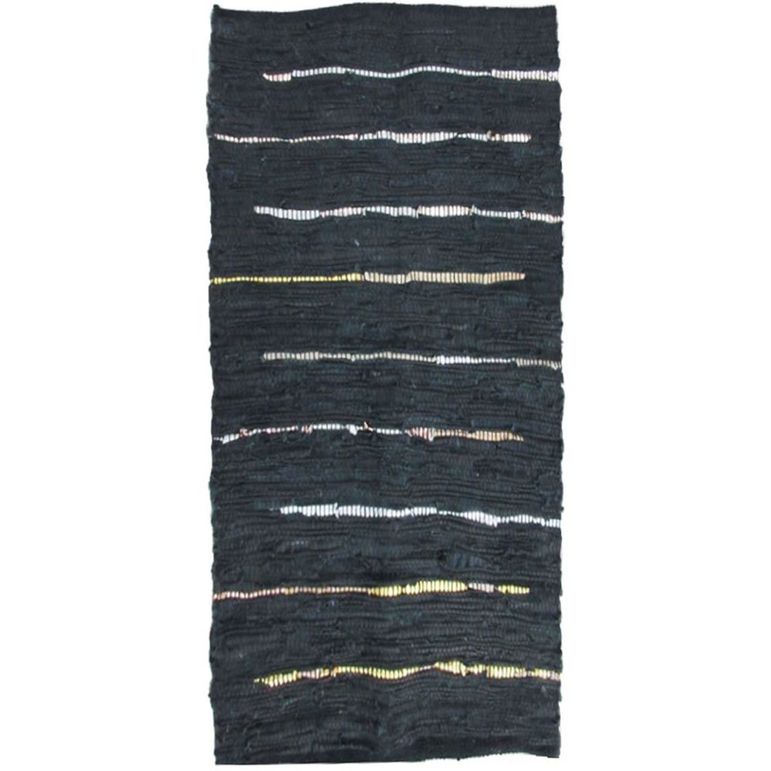 LINES CARPET LEATHER BLACK BEIGE WHITE 60x90cm IN