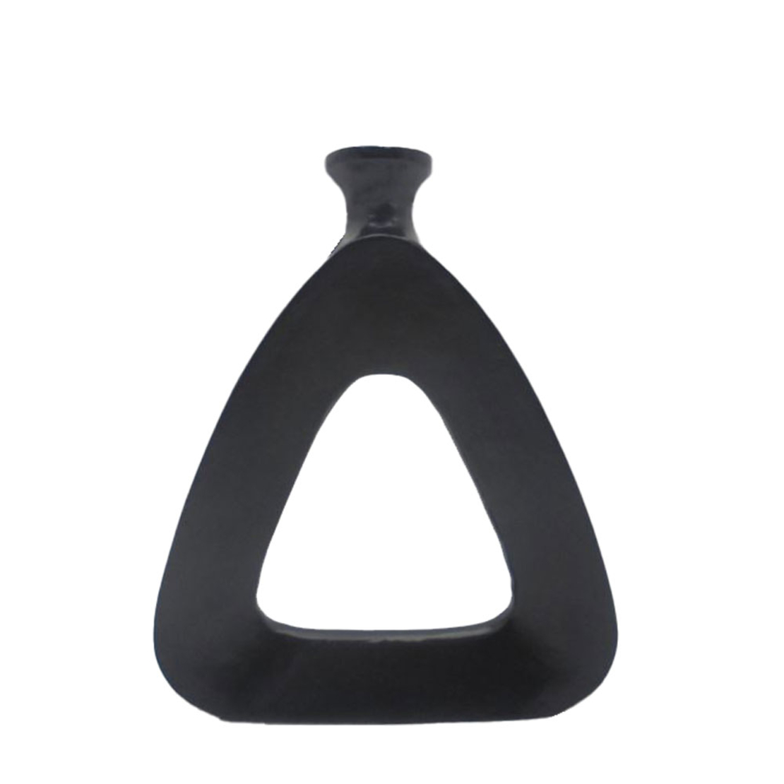 ABSTRACT TRIANGLE VASE ALUMINIUM BLACK 26,75x5xH31