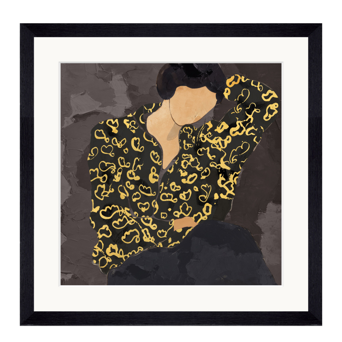 LADY IN PORTRAIT 1 PAINTING GLASS MULTICOLOR WOOD