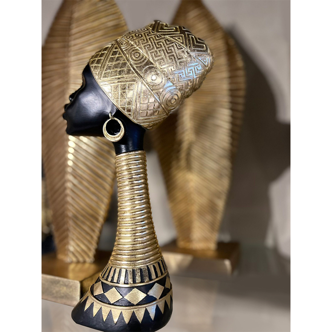 ABENI 1 DECO FIGURE POLYRESIN BLACK GOLD 15,2x7,3x