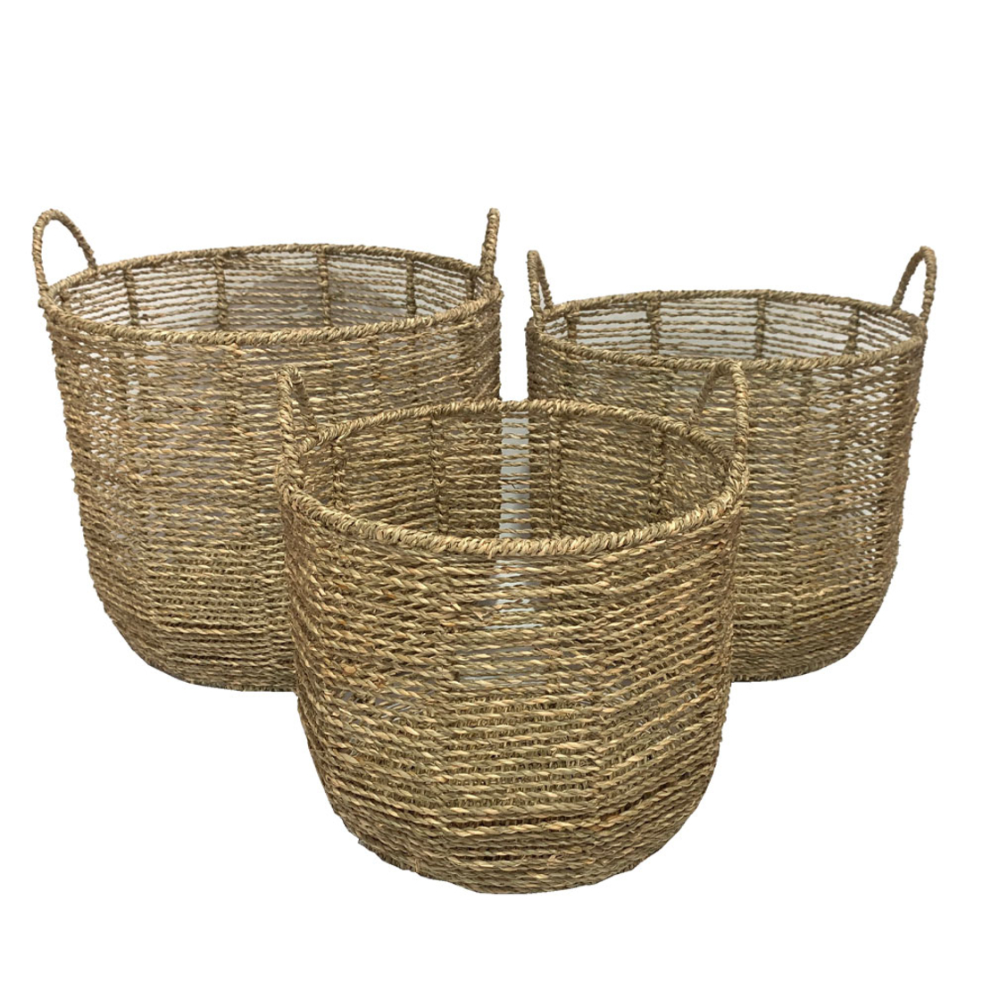 PAROS BASKET SET 3PCS HYACINTH NATURAL 38x38xH36cm