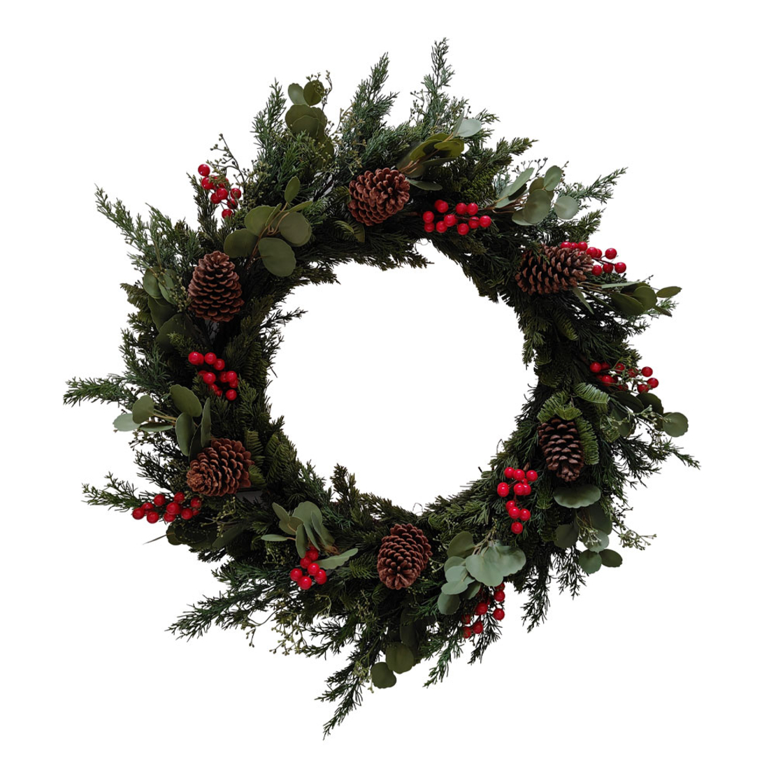 XMAS RED BERRY 90 WREATH GREEN RED 90x90 PRC