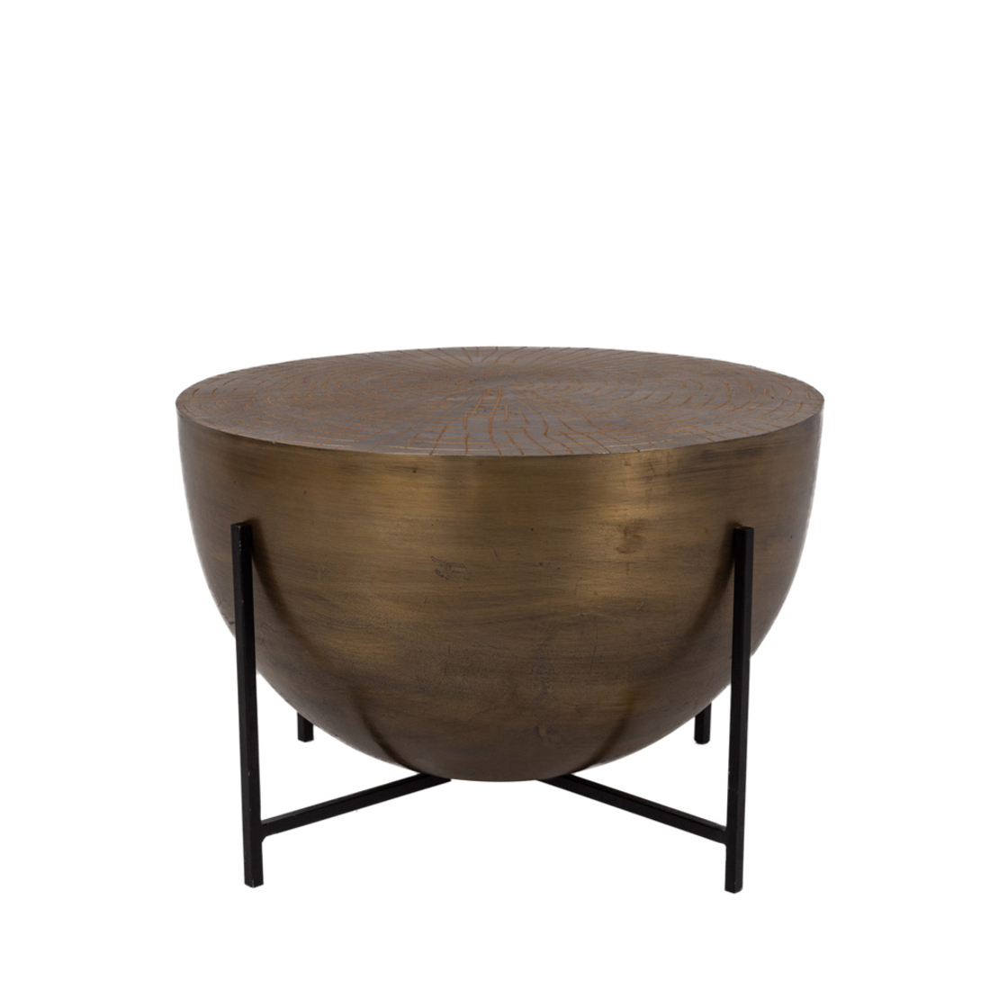 MONTANA COFFEE TABLE METAL BRASS ANTIQUE BLACK 56x56xH38cm IN