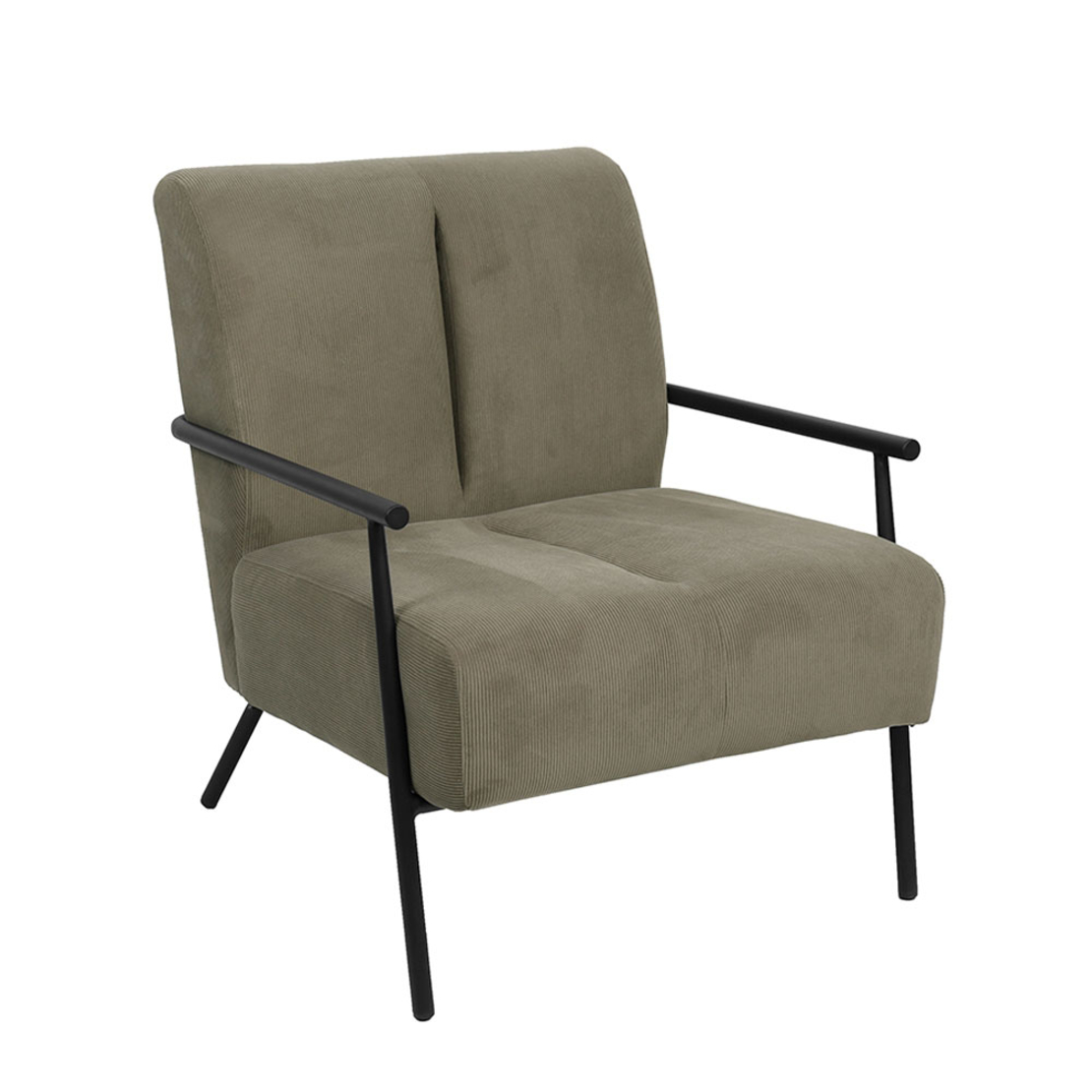 KIOTO ARMCHAIR FABRIC KHAKI METAL BLACK PRC
