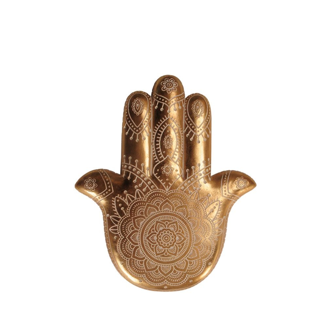 HAMSA DECO WALL POLYRESIN GOLD WHITE 25x3xH30cm PR