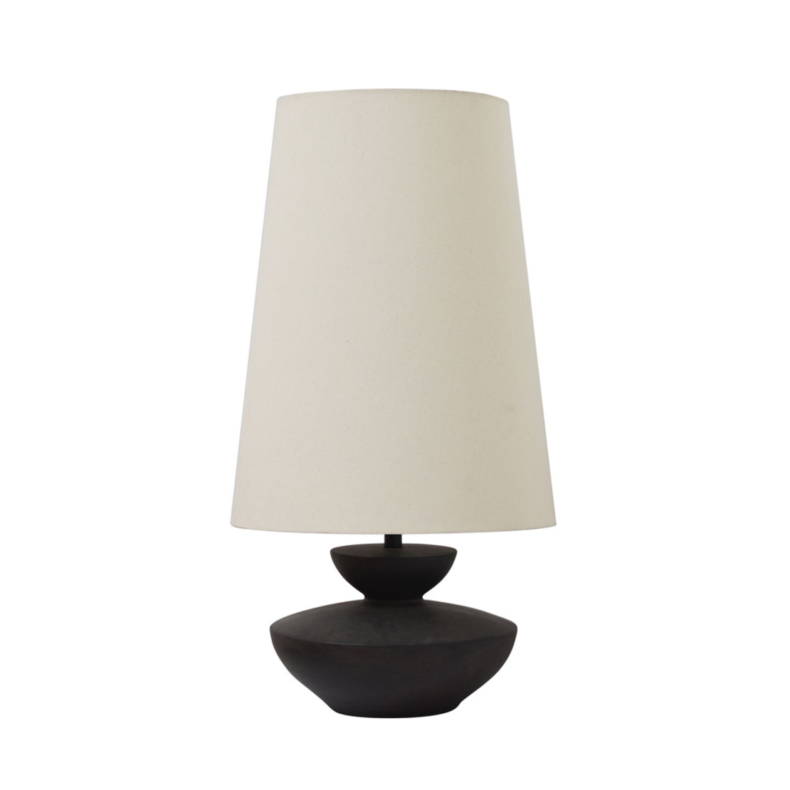 OMONDI LAMP TABLE RESIN LINEN BLACK BEIGE 27x27xH6