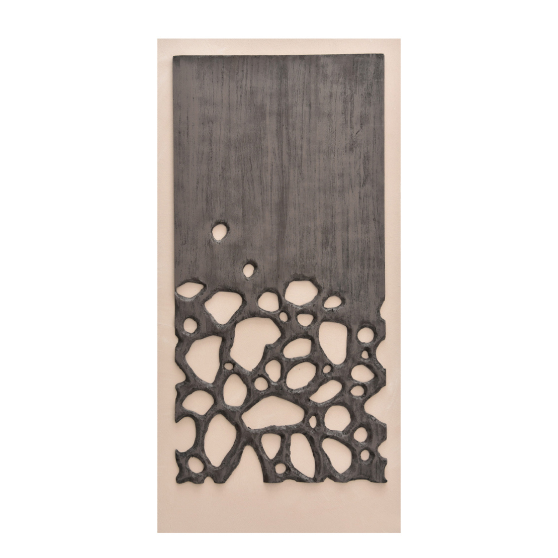 CONFIDENCE PAINTING CANVAS ANTRACITE BEIGE WOOD 60