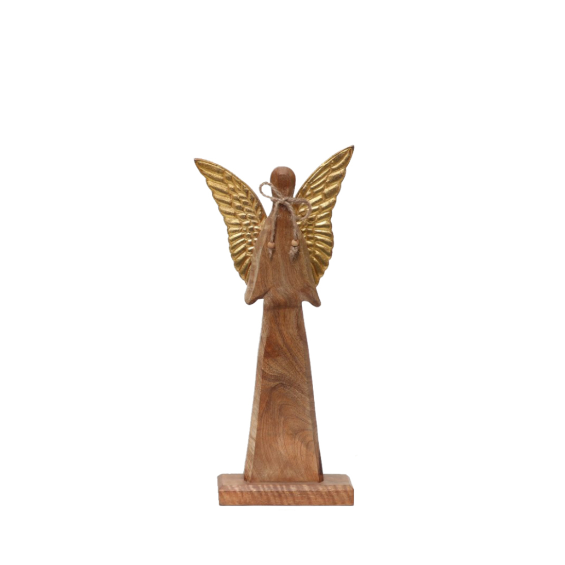 XMAS SLEET ANGEL WOOD MANGO ALUMINIUM NATURAL GOLD