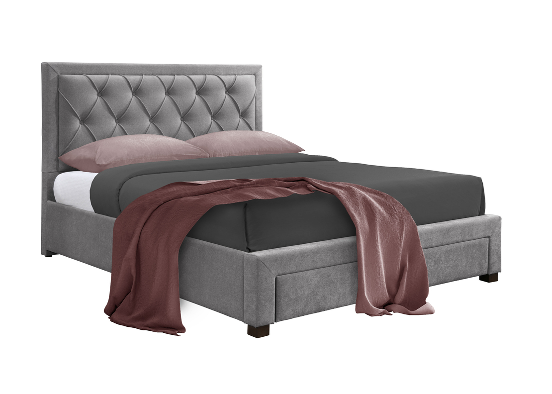 NOBLE BED (FOR MATTRESS 160x200cm) FABRIC GREY DARK E1 MY