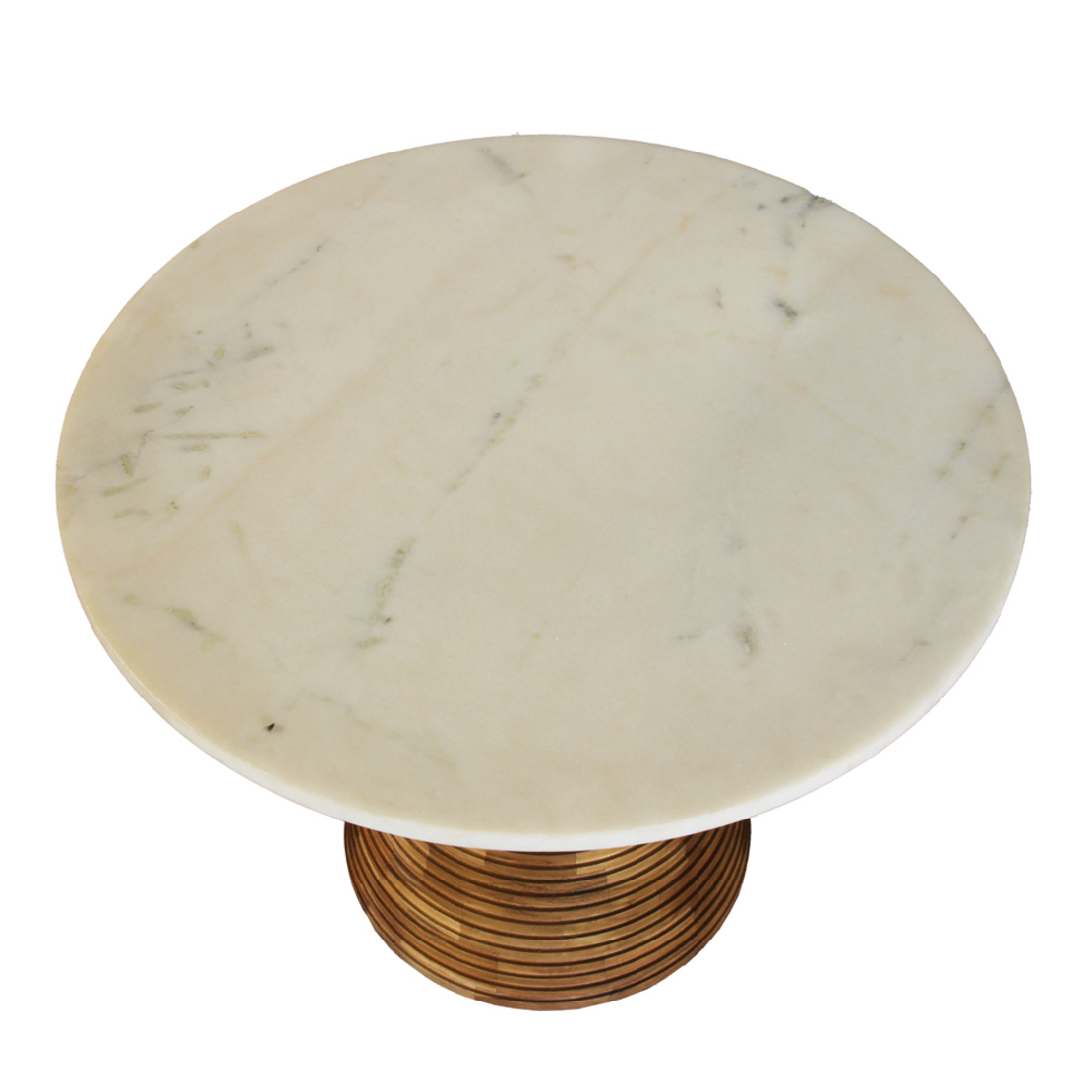 SAVOA SIDE TABLE MARBLE WHITE WOOD ACACIA WALNUT 45x45xH45cm IN