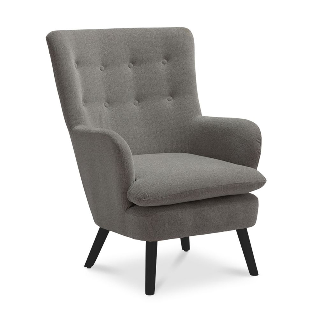 OSLO ARMCHAIR FABRIC GREY WOOD RUBBERWOOD BLACK E1 PRC