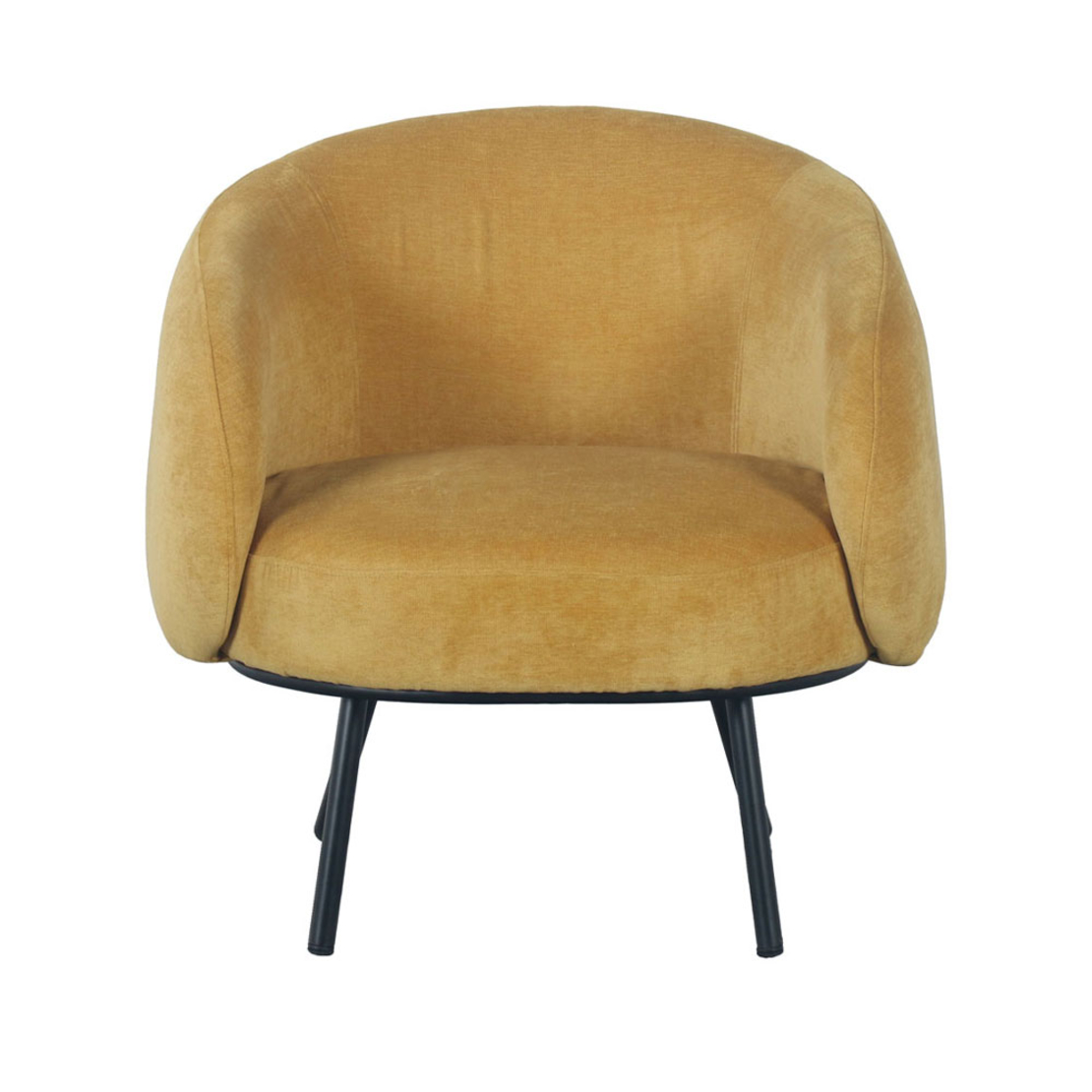 MALU ARMCHAIR FABRIC YELLOW METAL BLACK E1 PRC