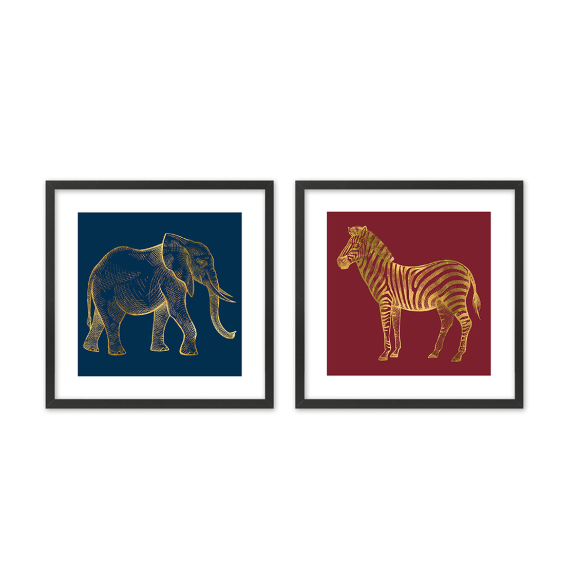 VASARI PAINTING SET 2PCS MDF MULTICOLOR PAPER FRAM