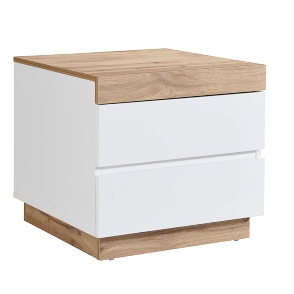 CASA NIGHTSTAND 2DRAWERS CHIPBOARD WITH MELAMINE CARTA WHITE CHIPBOARD WITH MELAMINE CARTA NATURAL E1