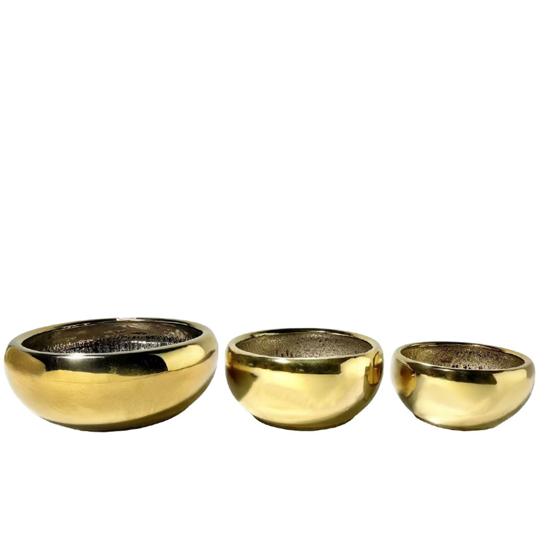 ORO PLANTER SET 3PCS 43x43x18 CERAMIC GOLD